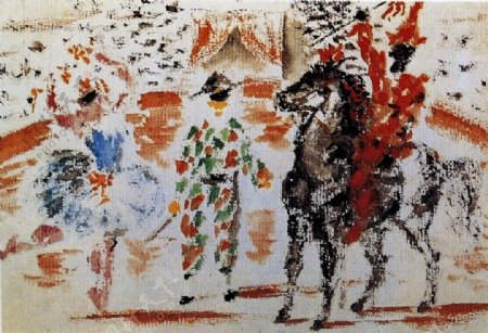 1918Circus西班牙画家巴勃罗毕加索抽象油画人物人体油画装饰画