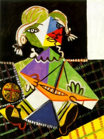 1938Mayaaubateau2西班牙画家巴勃罗毕加索抽象油画人物人体油画装饰画