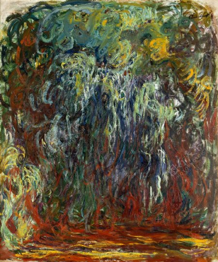WeepingWillowGiverny19201922法国画家克劳德.莫奈oscarclaudeMonet风景油画装饰画