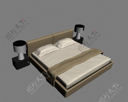 双人床3D模型