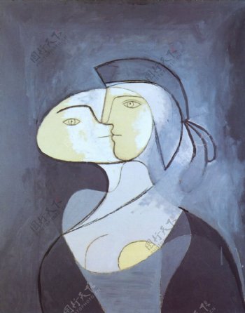 1931MarieTh淇藉efaceetprofil西班牙画家巴勃罗毕加索抽象油画人物人体油画装饰画