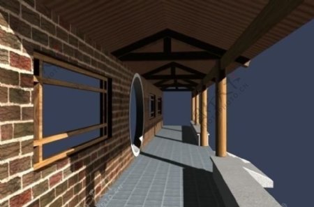 廊架max建筑模型图片