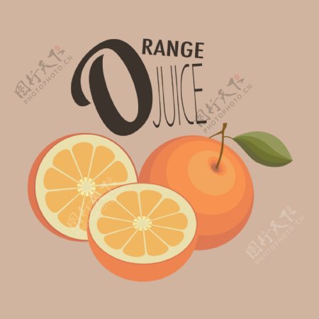 印花矢量图T恤图案图文结合生活元素橘子免费素材