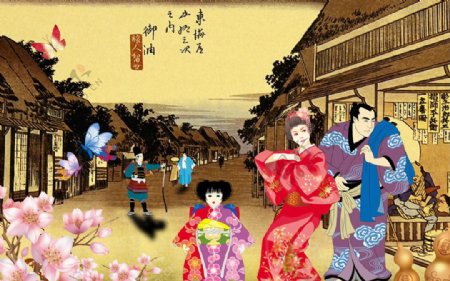 位图主题和风系列日本风格民族图案免费素材