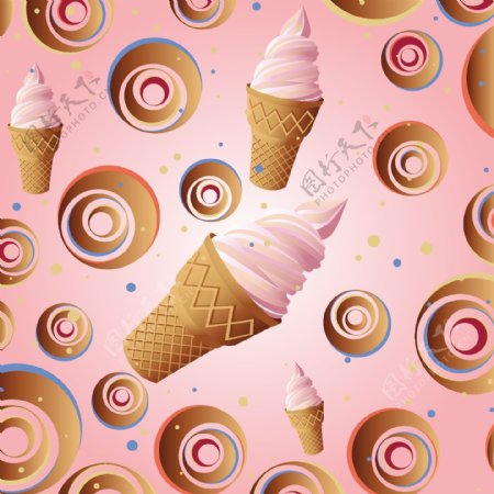 矢量图圆圈冰淇淋免费素材