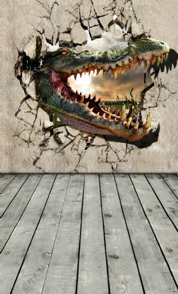 2013恐龙卡通3D背景墙