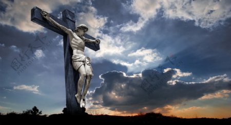 高清耶稣十字架雕塑