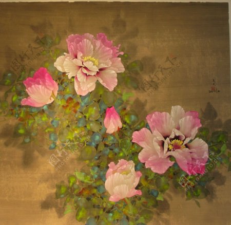 手绘花卉素材手绘中国风
