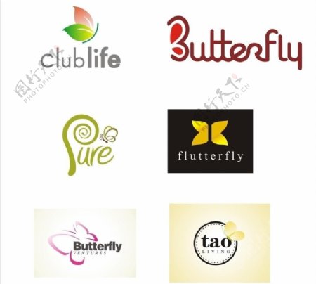 矢量蝴蝶logo图片