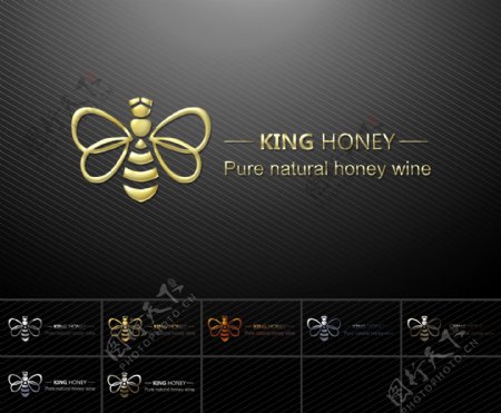 蜜蜂蜂蜜logo标志设计图片