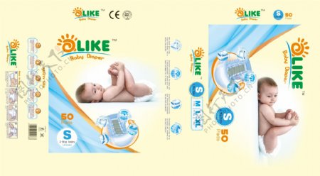 婴儿纸尿裤包装设计图图片