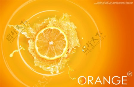 水花中的橙子