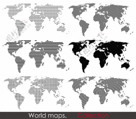 点状世界地图矢量素材