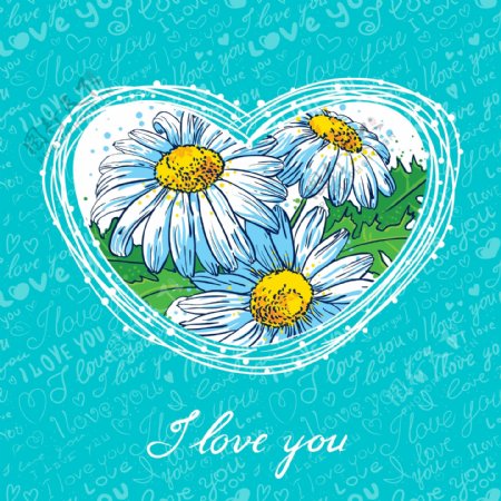 情人节花卉卡片设计2