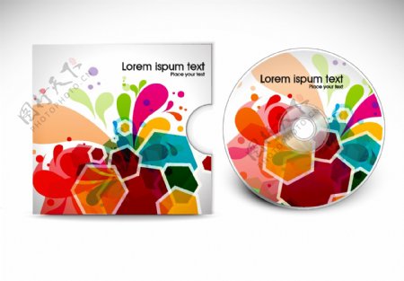 五颜六色的光彩光盘设计矢量素材品种