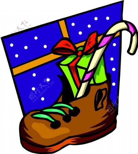 位图节日喜庆圣诞节圣诞礼物鞋子免费素材