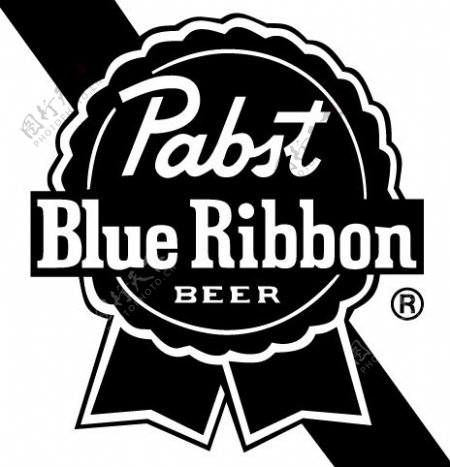 PabstBlueRibbonBeerlogo设计欣赏帕布斯特蓝带啤酒标志设计欣赏