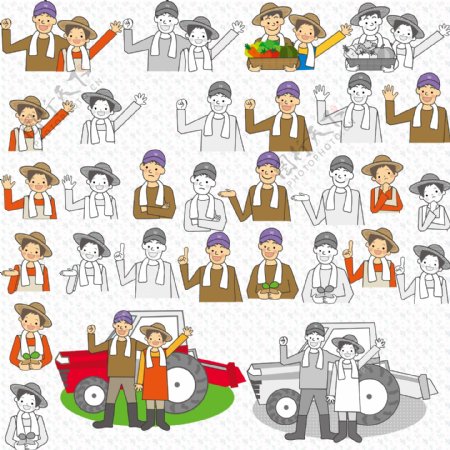 卡通农业人物图片