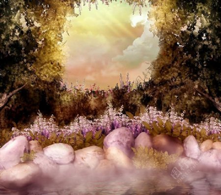 梦幻世界童话风格影楼背景图片