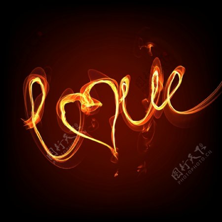 火焰love字母图片
