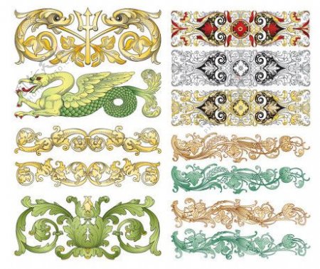 中国古典花纹图案矢量素材