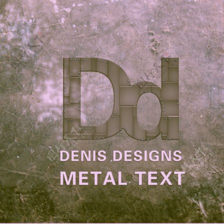 金属块拼凑文字效果图片