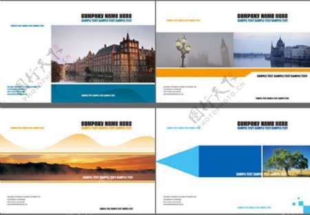 简洁风景企业画册设计PSD素材