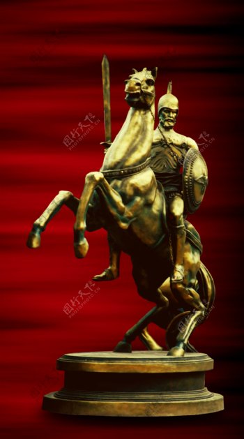 欧洲中世纪战神雕塑PSD素材