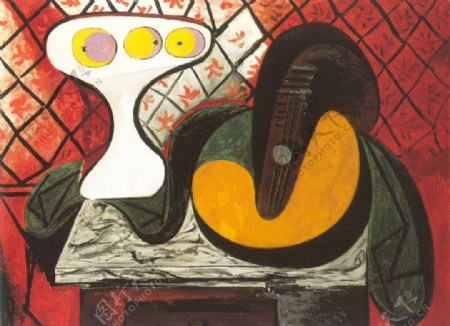 1932Compotieretmandolineguitare西班牙画家巴勃罗毕加索抽象油画人物人体油画装饰画