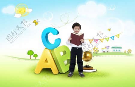 儿童启蒙教育ABC素材