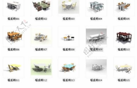 餐桌椅模型图片