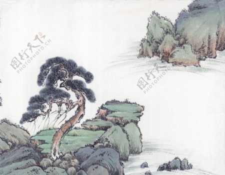 中华艺术绘画古画山水画壮丽河山中国古代绘画