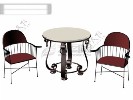3d欧式简约桌椅