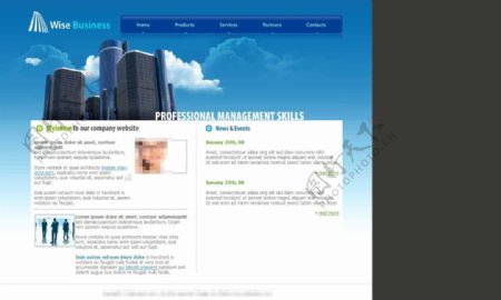 蓝色商务企业网站CSS模板