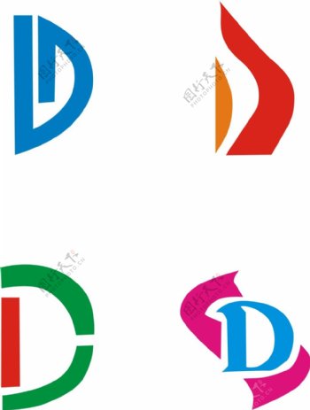 D字母LOGO设计素材