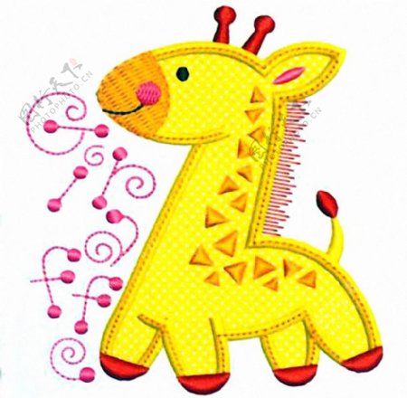 贴布贴布童装卡通T恤图案动物长颈鹿免费素材