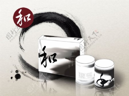 中国风茶叶包装展示PSD分层