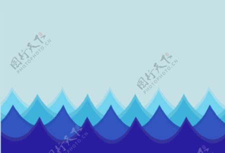 蓝色海浪背景矢量素材