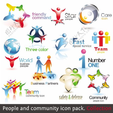 团队人物企业logo设计图片