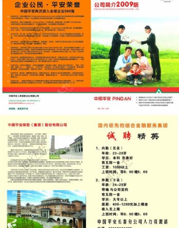 中国平安保险公司宣传彩页图片