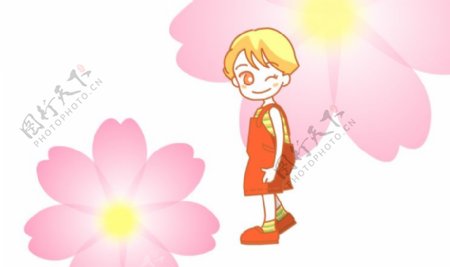 小男孩与花