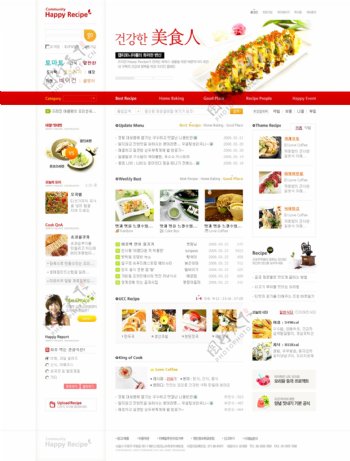 餐饮美食门户网页模板