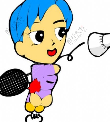 羽毛球卡通运动人物图片