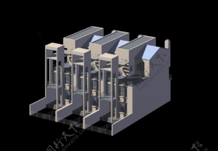联排别墅模型图片
