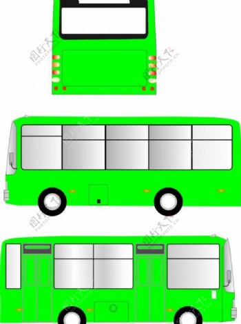 绿色公车模型图片