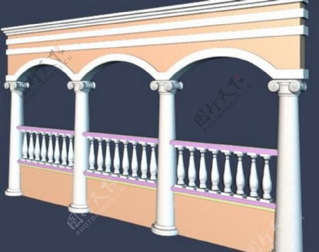 模型建筑max景观柱廊图片
