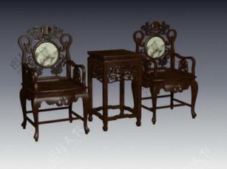 中式桌子3d模型家具图片48