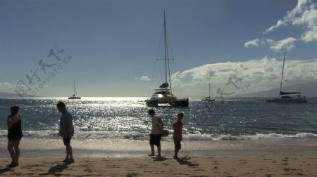 毛伊岛的船岸股票视频画面的方法