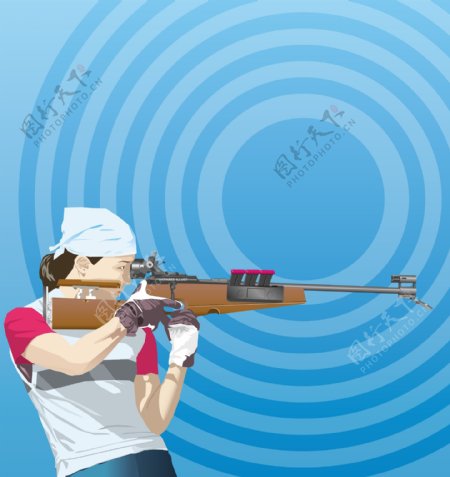 射击运动员韩国AI矢量图245