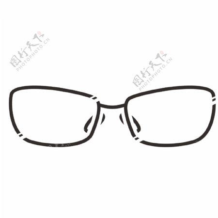 印花矢量图色彩黑白色眼镜近视免费素材